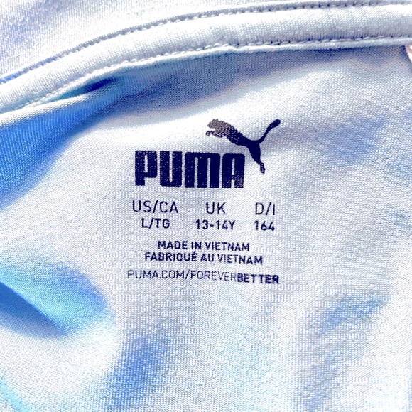 Women's Puma Cloudspun Sky Blue Collared V-Neck T-Shirt, Size L - Picture 5 of 8